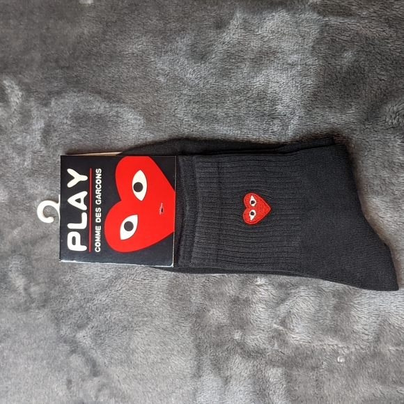 COMME DES GARCONS black PLAY socks high ankle cut - Picture 3 of 6